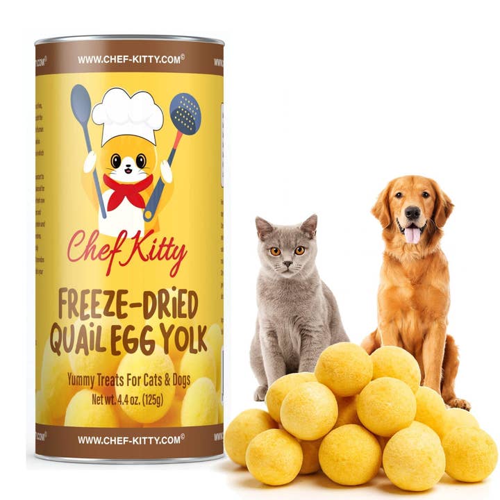 Quail Egg Yolk Treats for Cats & Dogs, All Natural High Protein, Gluten-Free, Made in USA for wholesale by Chef Kitty