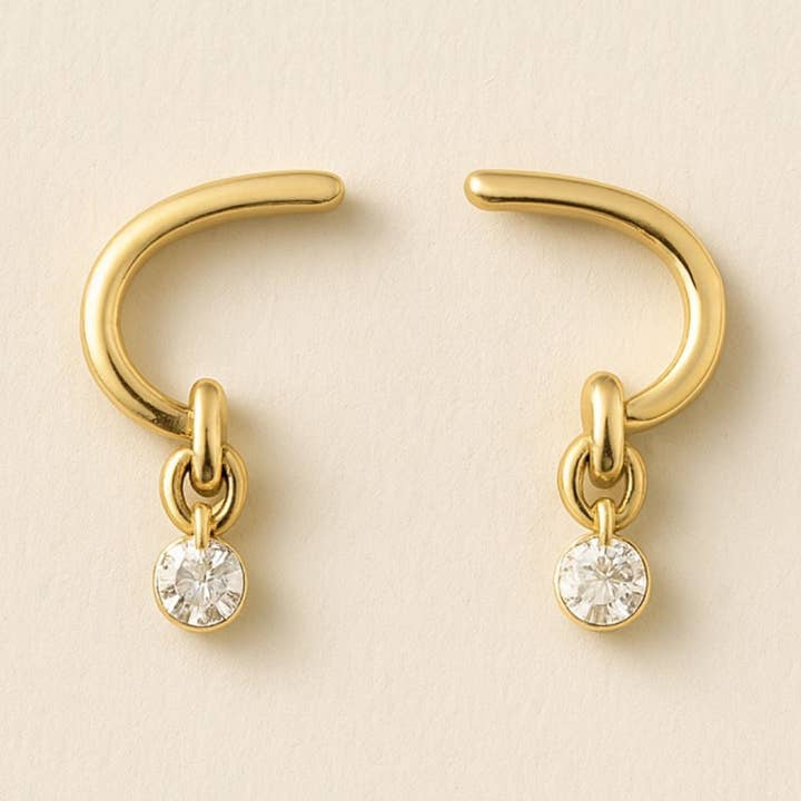 Brincos Pendentes de Diamante Geométrico Aurora Duo por atacado de Lily flo jewellery