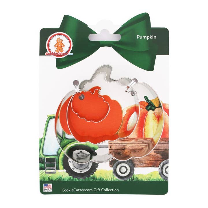 Pumpkin Nested Cookie Cutter 3 Pc Set with Recipe Card for wholesale by CookieCutter.com