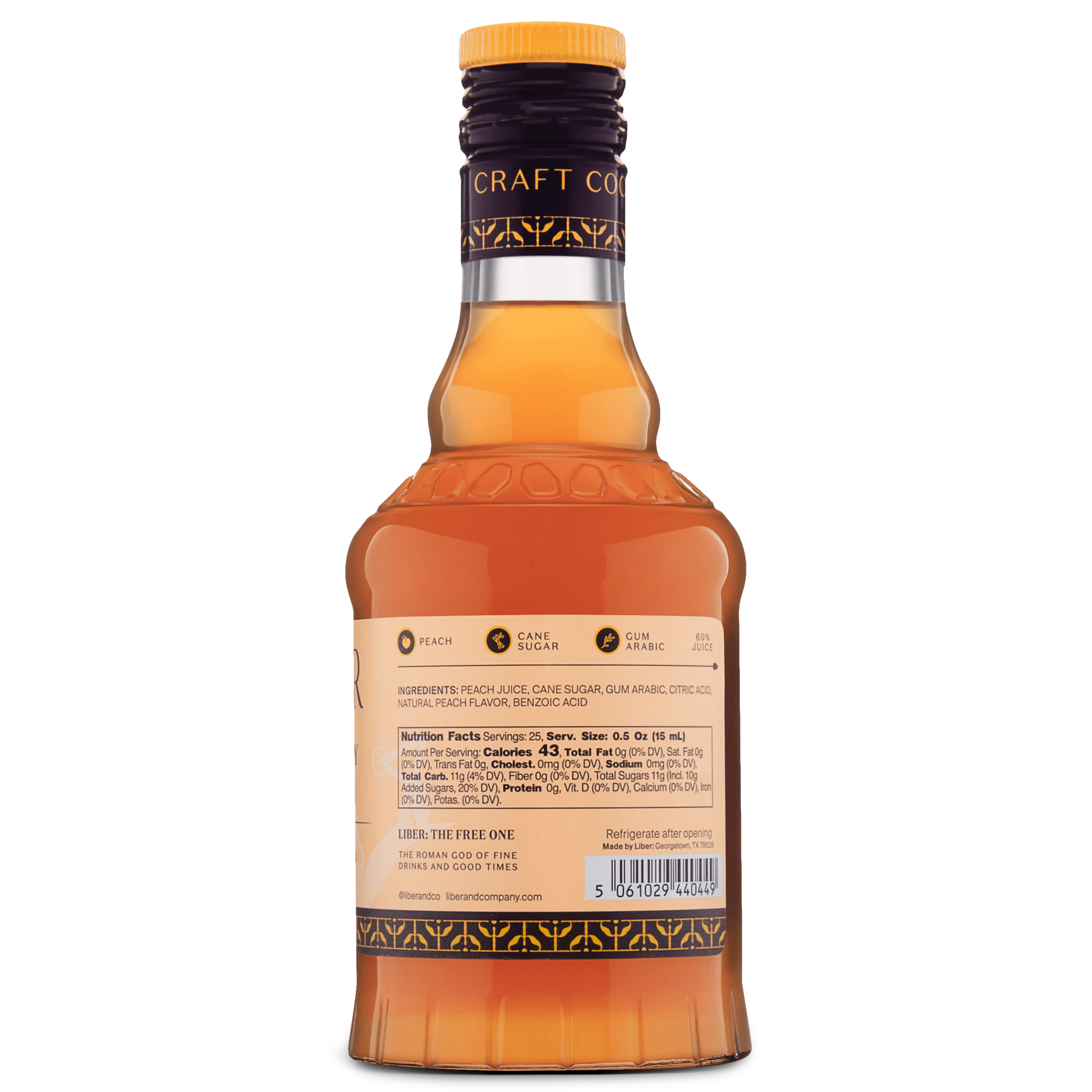 Liber & Co. – wholesale Cocktail mix/syrup – Yakima Valley Peach Syrup6
