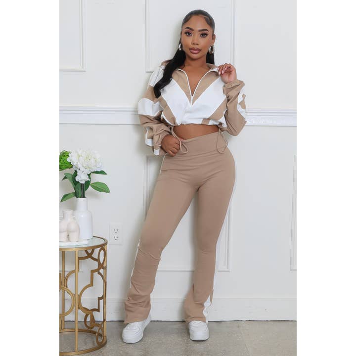 COLOR BLOCK WINDBREAKER AND FLARE PANTS SET and other Purchase Wholesale windbreaker sets. Free Returns & Net 60 Terms on Faire trending on Faire.