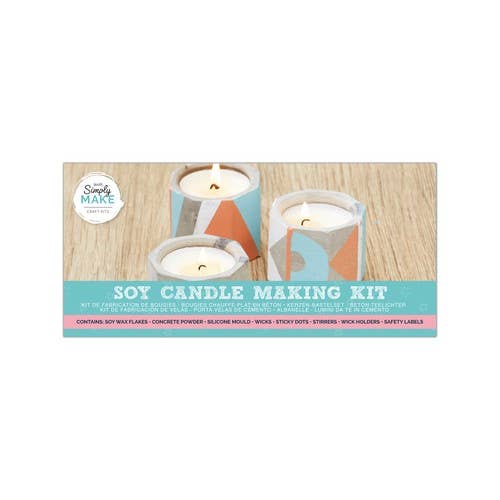 West Design Products – wholesale DIY craft kit – Simply Make Soy Candle Making Kit (4pk) - Concrete Tealights0