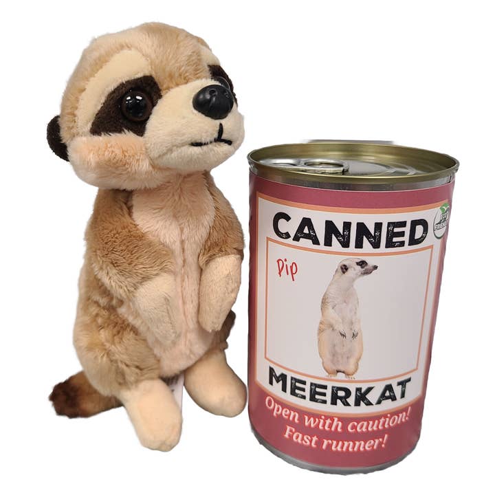 Canned Gifts - Wholesale Stuffed/Plush Toy - Kids & Baby - Pip the Canned Meerkat Stuffed Animal Plush w/Funny Jokes