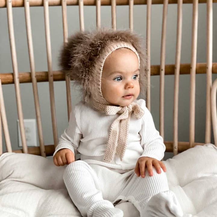 Petite Maison Kids - Wholesale Newborn/Knit Hat - Baby - Lion Bonnet Brown2