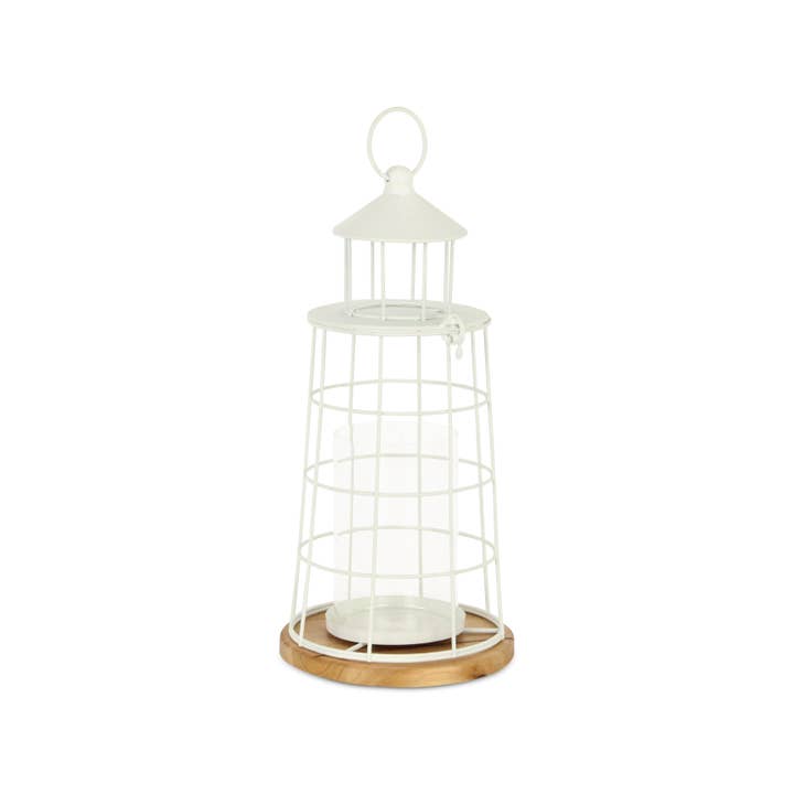 Cheungs Home Decor - Vendita all'ingrosso Lanterne - Lanterna in metallo stile faro bianco Caler3