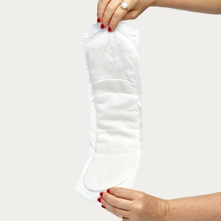 Assorbenti postpartum extra lunghi in cotone biologico per la vendita all'ingrosso da parte di Nyssa