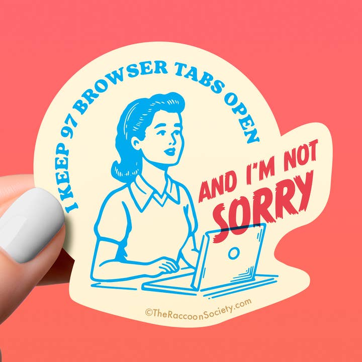 Browser Tabs Sticker for wholesale by The Raccoon Society