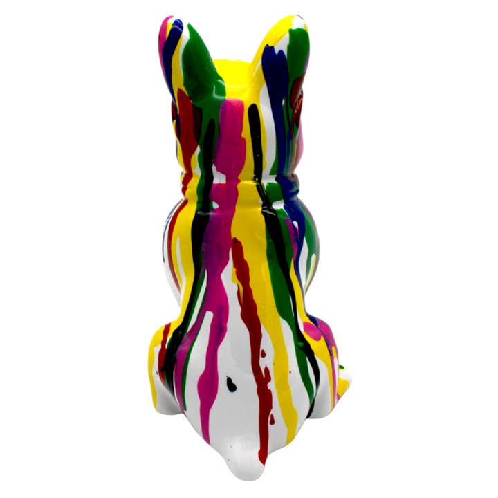 Interior Illusions Plus - Wholesale Sculpture - Multi-Color French Bulldog with Glasses Sculpture - 8" tall