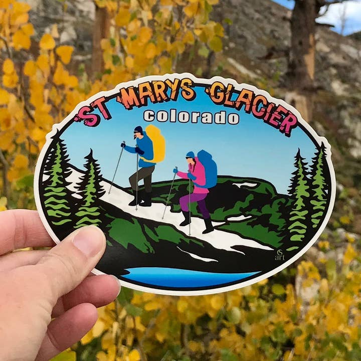 St Mary's Glacier Oval Sticker for wholesale by CherieSmittleArt
