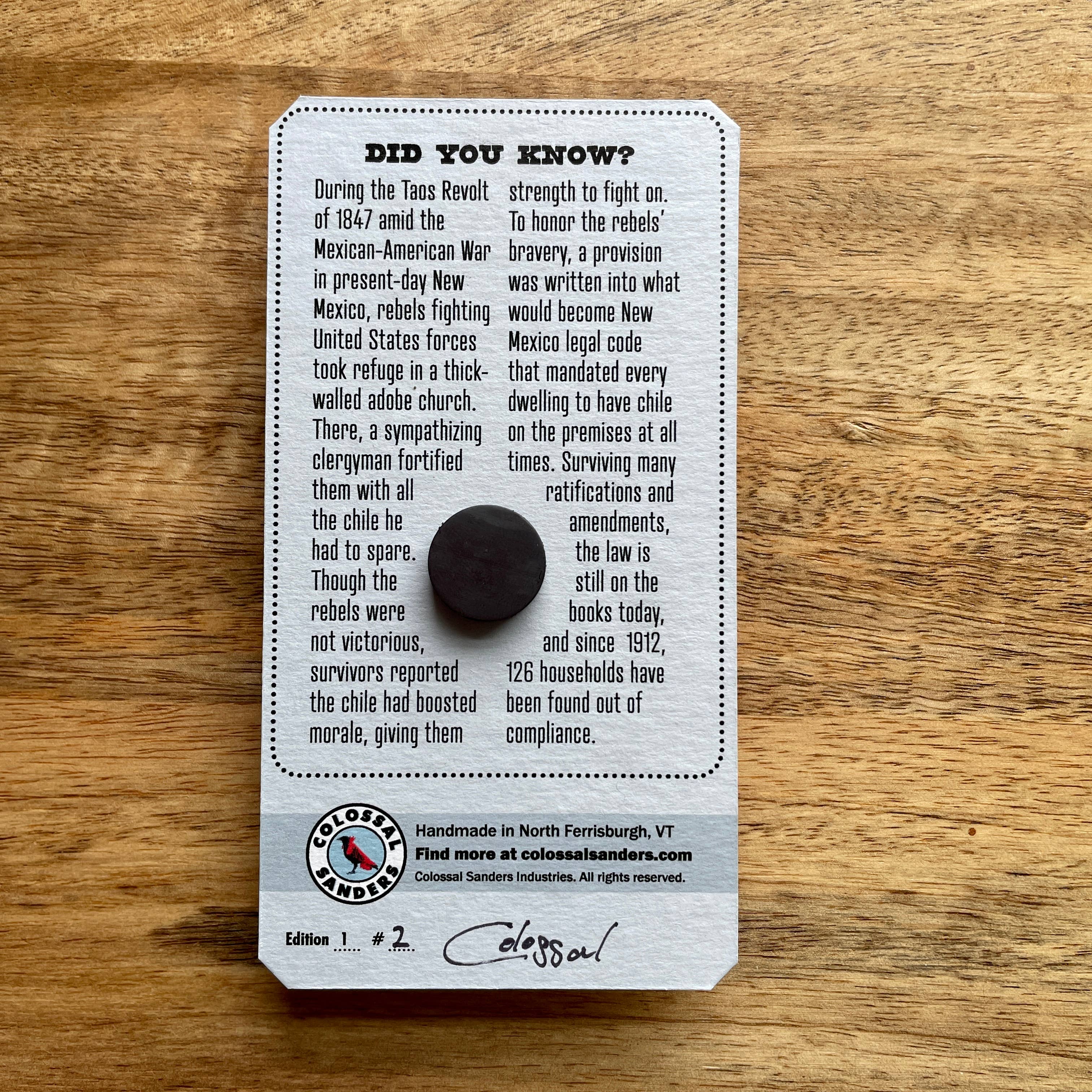 Colossal Sanders – Engroshandel Magnet – New Mexico Compliance Chile Toy quirky, sjov, håndlavet magnet1