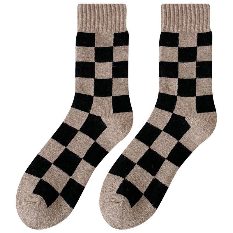 OceanusSwim - Vente Chaussettes – femme - Chaussettes Checkerboard Mid Calf pour femmes4