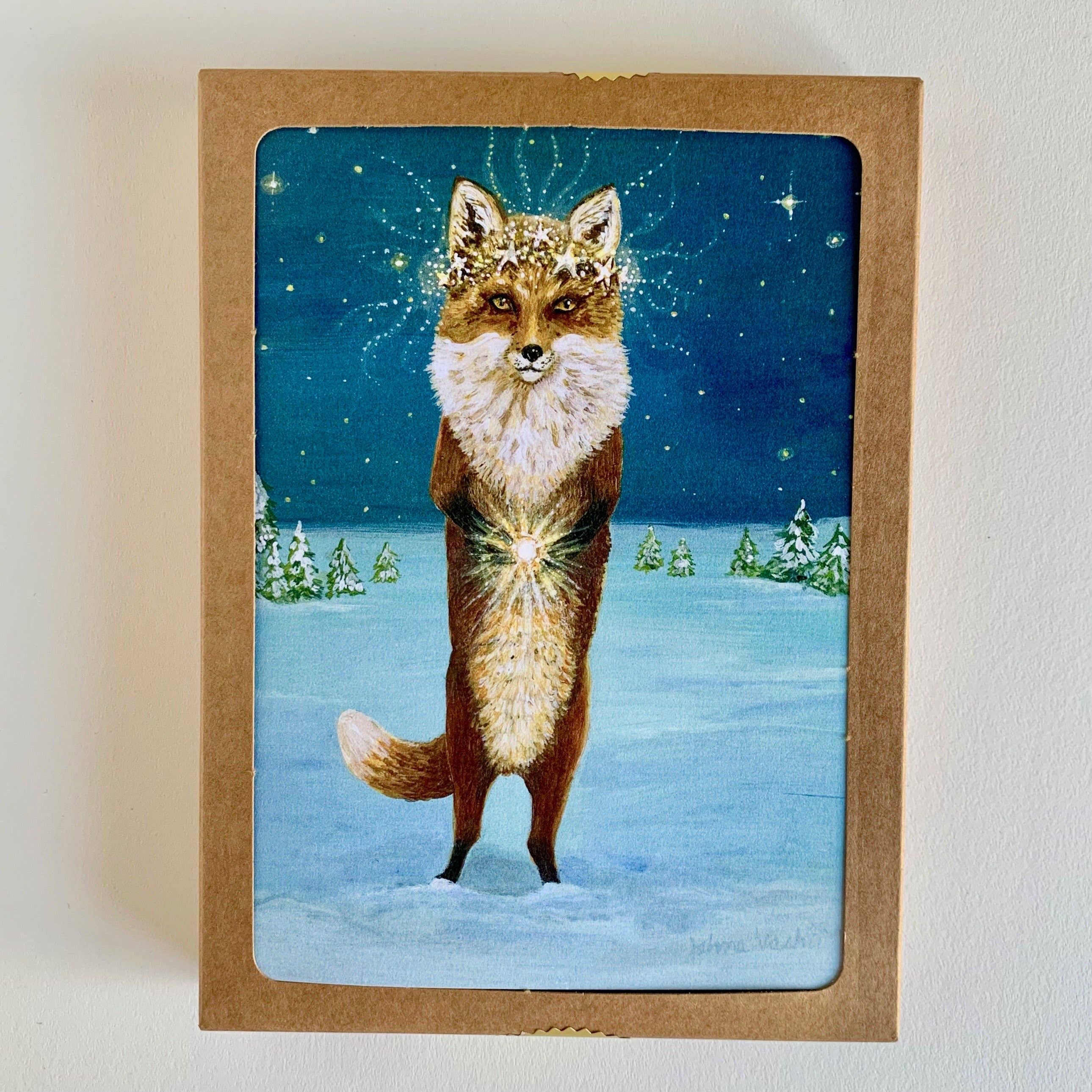 Jahna Vashti - Wholesale Season's Greetings Card - "Star Collector" Boxed Holiday Christmas Cards / Sets of 6 or 123