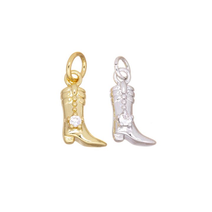 Jewel Pledge - Wholesale Individual Charm/Pendant - Cowboy Cowgirl Boot Charms & Pendants CPG2058-CPS20584