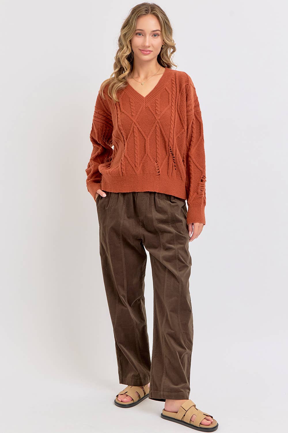 Sweet Lovely by Jen - Wholesale Pants - Women's - EASY CASUAL EVERYDAY PULL-ON RELAXED  CORDUROY PANTS 50