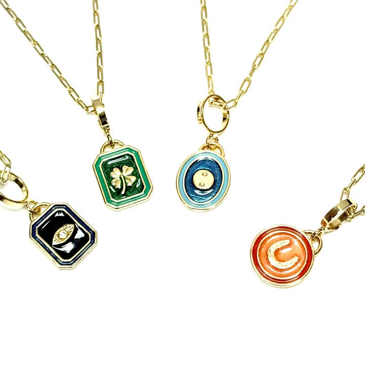 Le Vie Charm Pendants- French Enamel Amulet Necklaces for wholesale by HoopLa