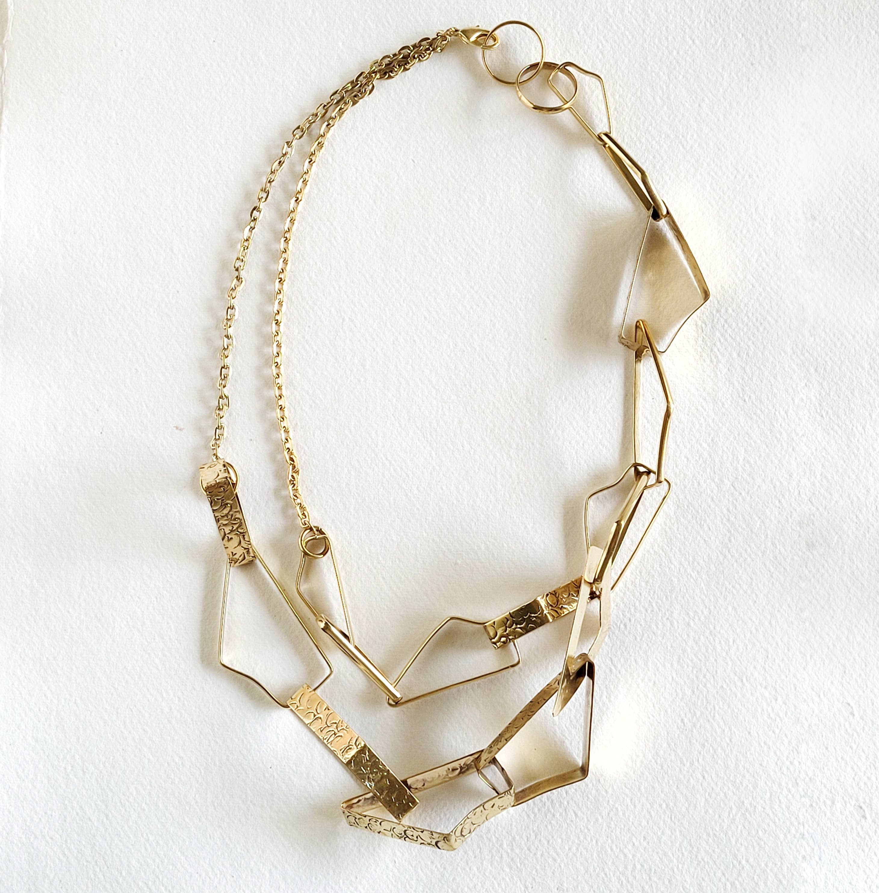 Bisjoux - Wholesale Link & Chain Necklace - Brass Chain link necklace geometric abstract handmade 7