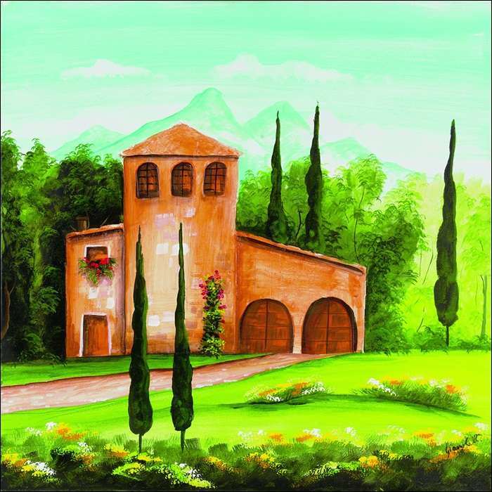 Migneco & Smith - Wholesale Art Print - Gianola Mt. - Landscape With Monastery0
