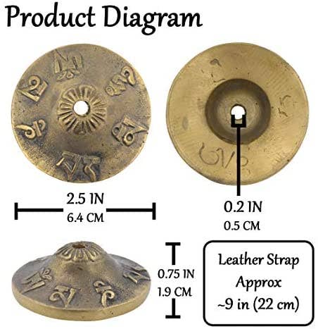 Mandala Crafts - Wholesale Meditation Supplies - Meditation Bell - Tingsha Cymbals with Straps - Meditation Chime Tibetan Bell for Healing Yoga Meditation in a Box by Mudra Crafts, Tibet Mantra2