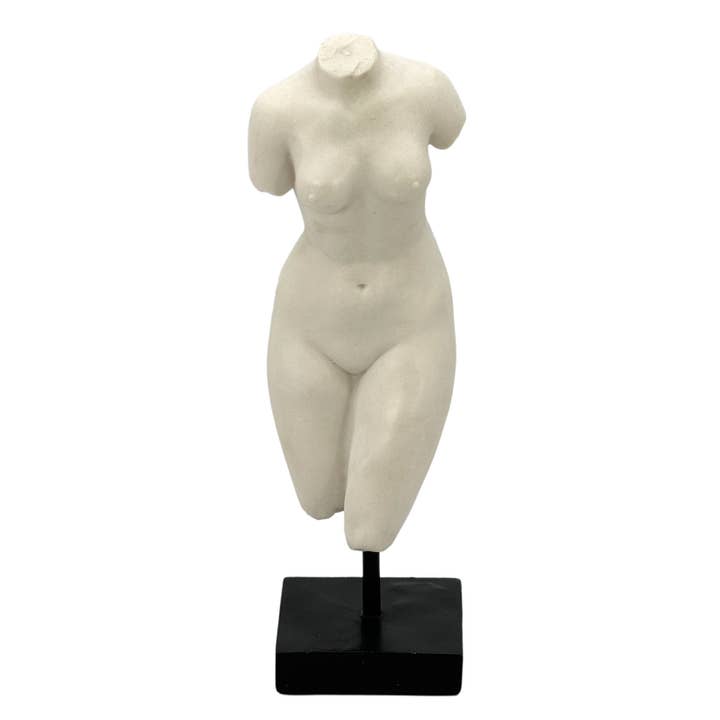 Poly-Marble Torso Bust Greek Roman Tabletop Statue 15" for wholesale by Galt International Company