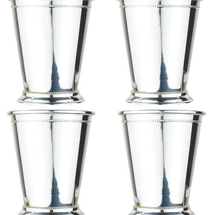 Prince of Scots - Wholesale Cocktail/Liquor Glass - Copper Mint Julep Cup w/ Silver Plate (Set of 4)