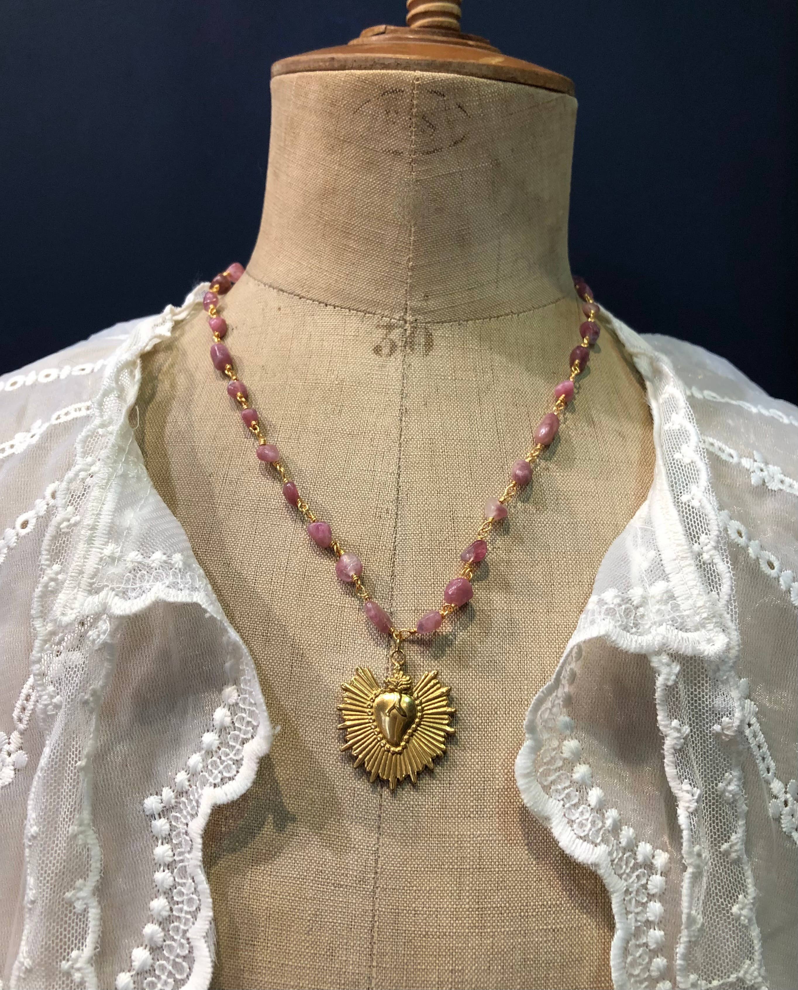 Fascinato – Engroshandel Halskæde med vedhæng – Halskæde Benvolio - Sten - Rhodonite2