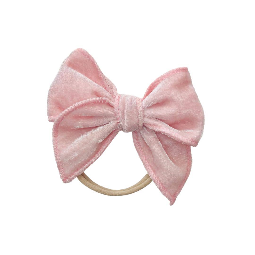 Cuddle Bug & Co – Engroshandel Pandebånd - Baby – Mini & Me Velvet Fable Bow Pandebånd Pink