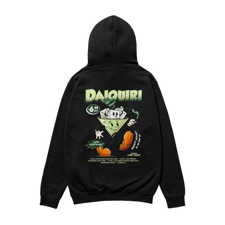 Sweat à Capuche Lourd en Coton Bio Daiquiri Noir pour la vente par Weekend Concept