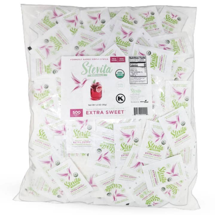 Stevita Extra Sweet Organic Stevia 500 Pkt, Bulk Bag for wholesale by Stevita Naturals
