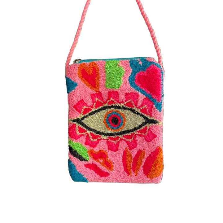 Boutique Femade ® - Wholesale Phone Wallet - Women's - Rose Evil Eye Wayuu Phone Holder1