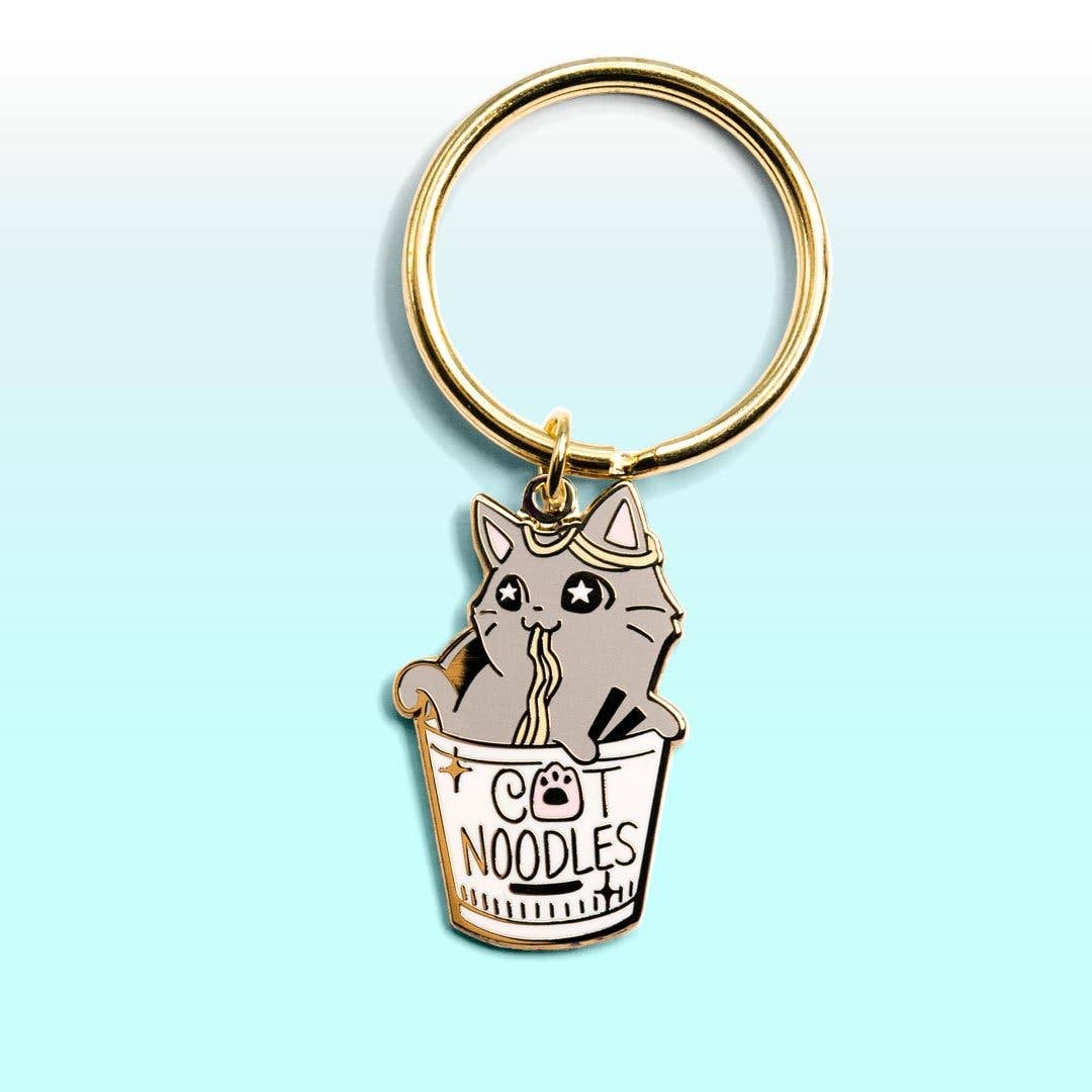 Flair Fighter - Wholesale Sleutelhanger - Uniseks - Kat (beker) noedels emaille sleutelhanger, vaderdag cadeau5