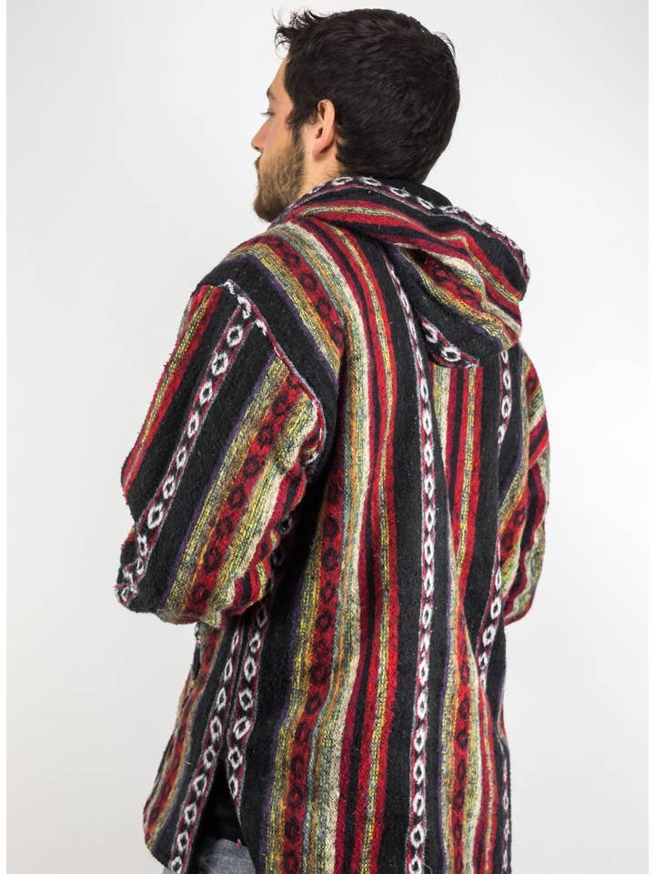 HimaOriginals - Venta al por mayor Sudadera con capucha - Hombre - Sudadera con capucha tradicional nepalí de algodón Gheri Black Hippie1