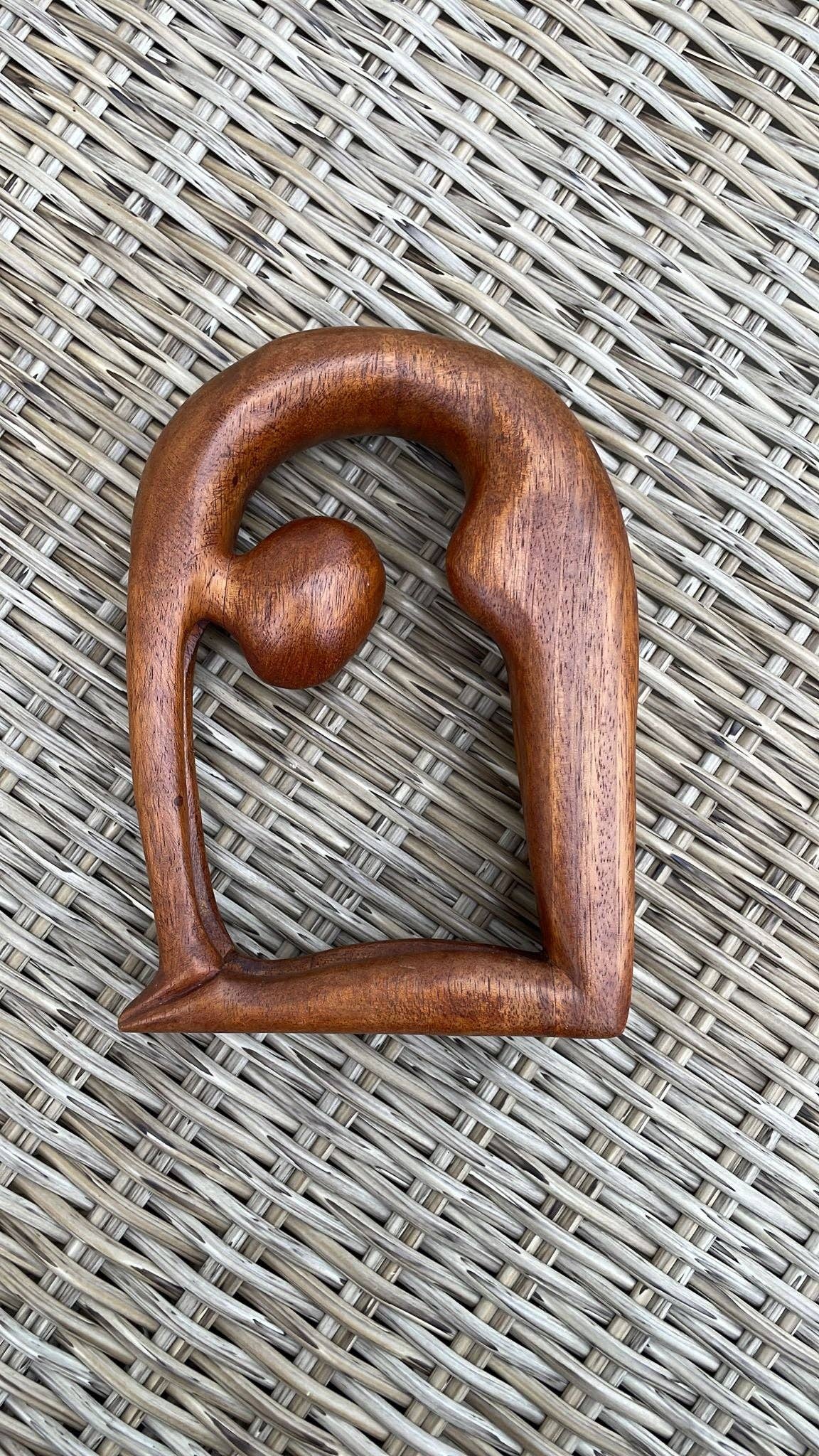 Ubud Glass - Wholesale Sculpture - Hand-Carved Wooden Yoga Poses Art - Serene and Spiritual Home Decor12