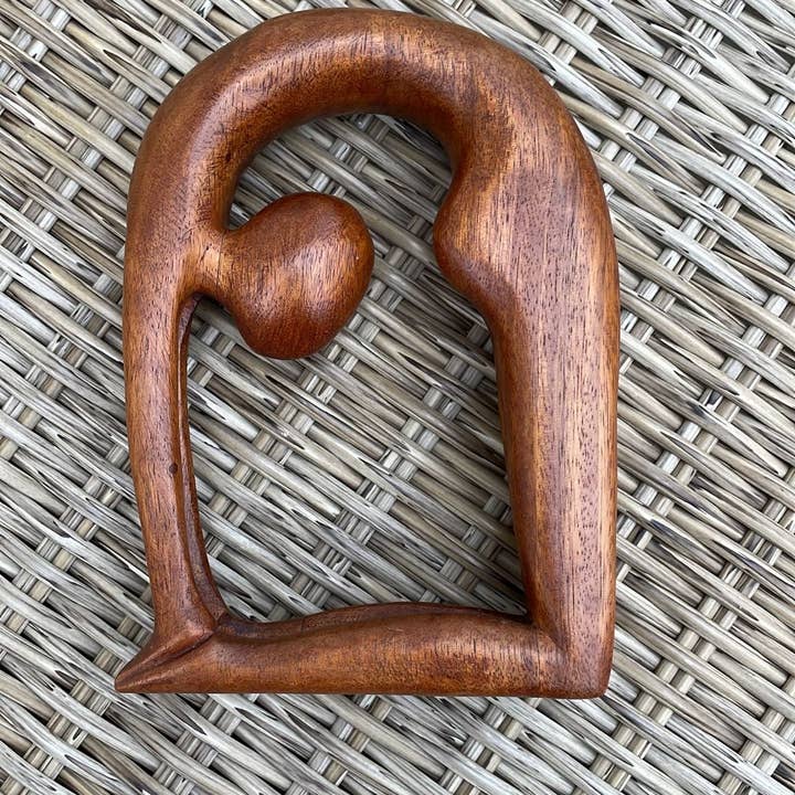 Ubud Glass - Wholesale Sculpture - Hand-Carved Wooden Yoga Poses Art - Serene and Spiritual Home Decor12