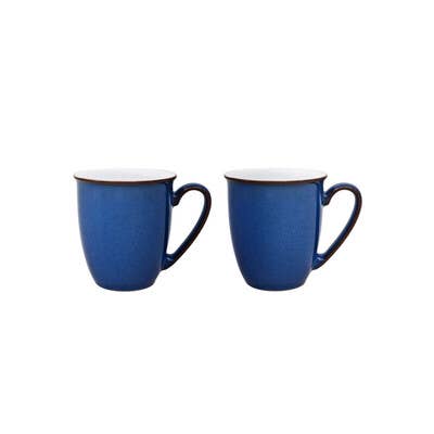 DENBY STONEWARE IMPERIAL BLUE SET OF 2 COFFEE BEAKERS for wholesale by Denby Brands