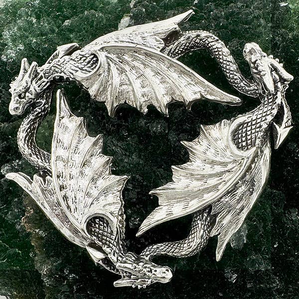 Goddess Design Studio - Wholesale Pendant/Charm Necklace - Gallery Sized Sterling Silver Dragon LOVE Pendant Necklace1