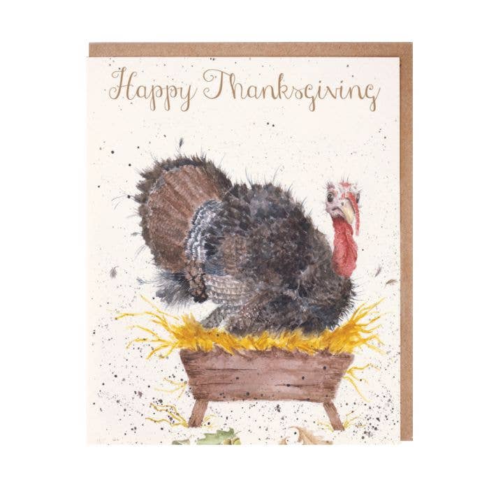 Happy Thanksgiving Single Card for wholesale by Wrendale Designs