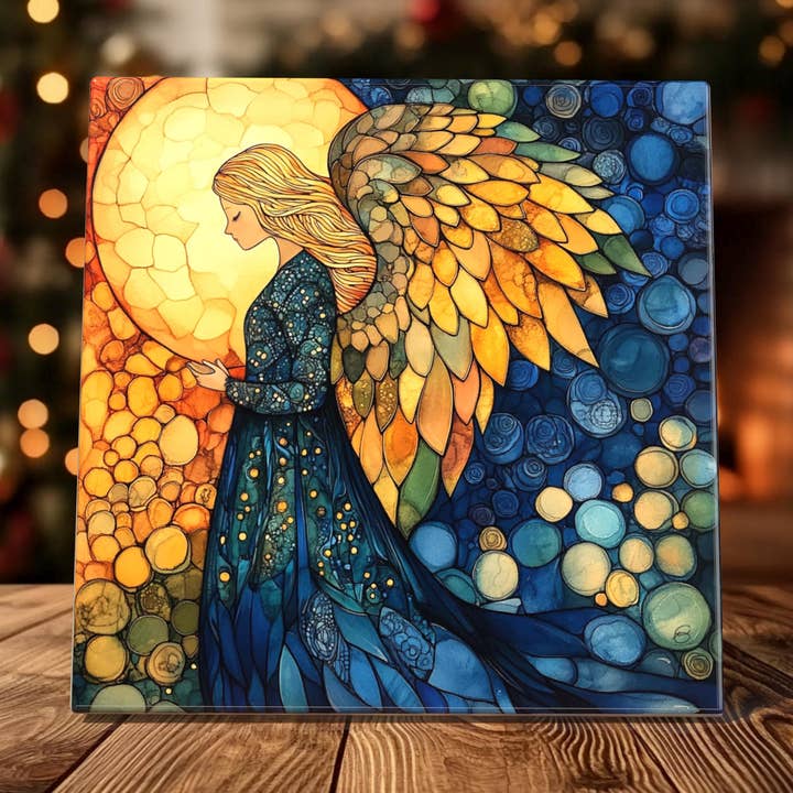 Nativity Angel Porcelain Tile - Inspiring Addition to Nativity Scene Decor for wholesale by Peeping Tom's Cottage