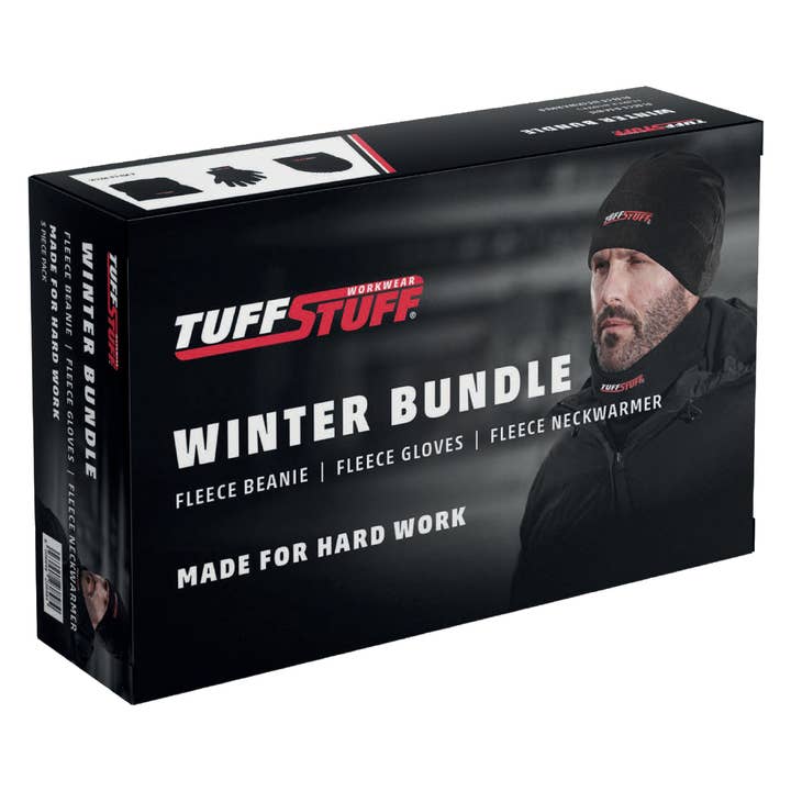 TuffStuff Winter Bundle, Black Neckwarmer, Hat & Gloves for wholesale by TuffStuff Workwear