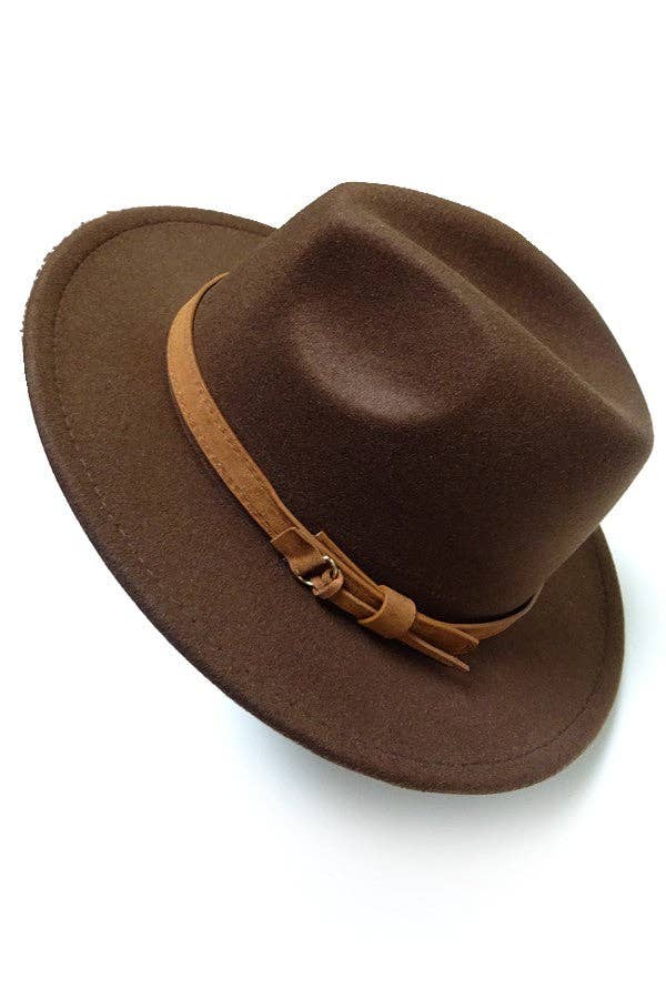 JOSSLYN by wall to wall - Wholesale Fedora - Women's - A VINTAGE CLASSIC FEDORA HAT BROWN TIE TRIM | 40HW30415