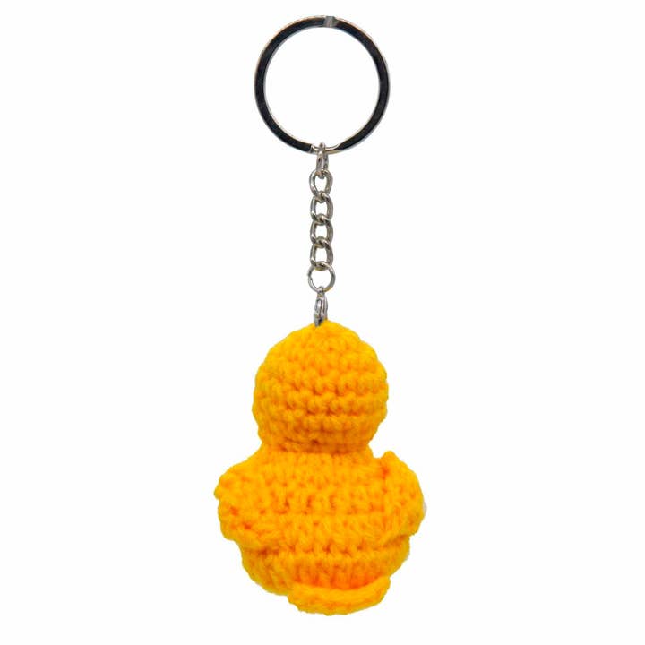 Yellow Rubber Duck Crochet Keyring for wholesale on Faire3