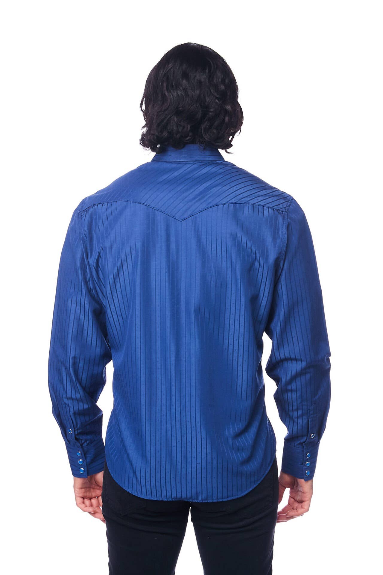 Rodeo Clothing - Wholesale Button Down Shirt - Men's - Men's long sleeve western cotton/poly yarn-dyed plain shirts12