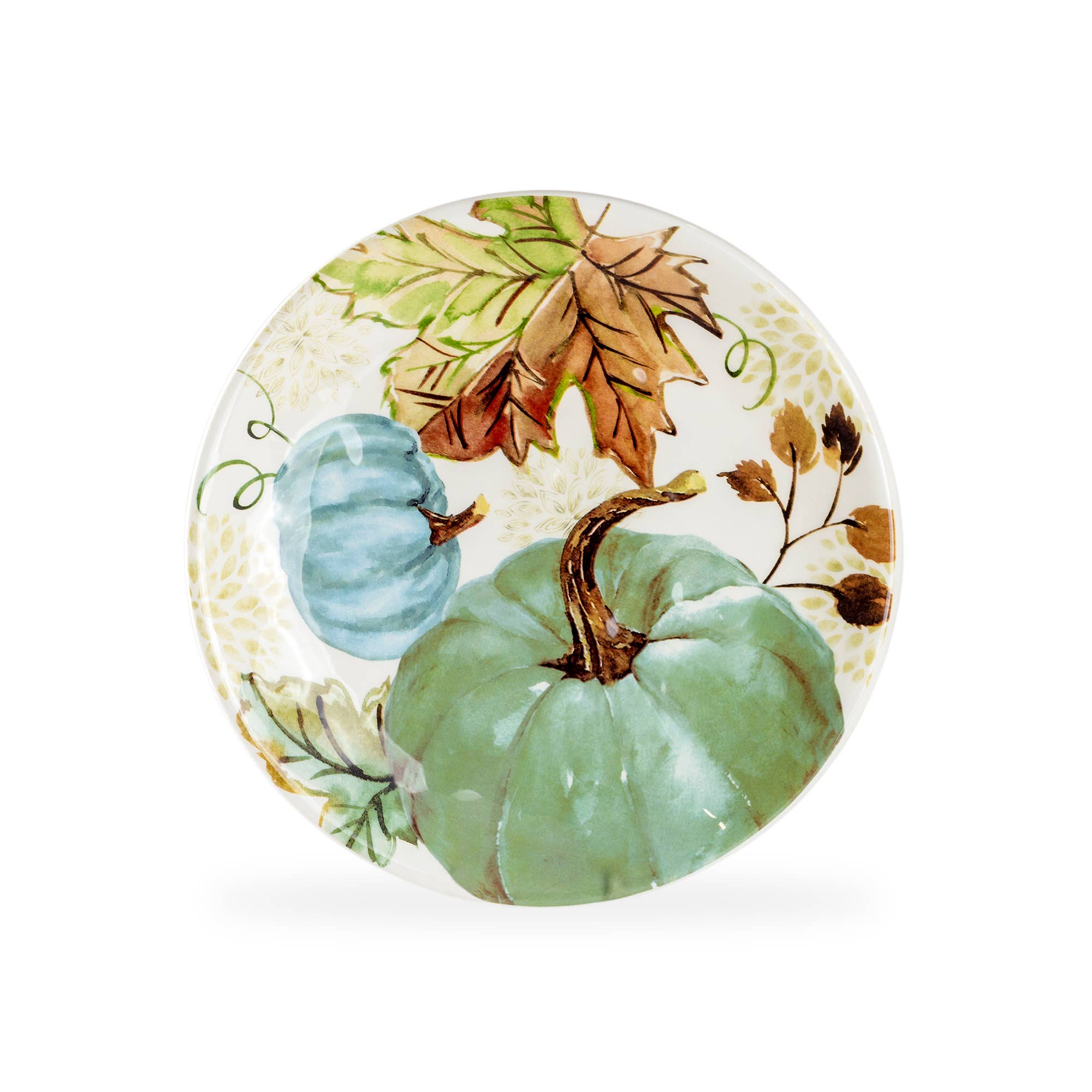Grace Teaware - Vente Assiette à salade - Assiette à dessert/salade 8,5" citrouilles d'automne avec feuilles1