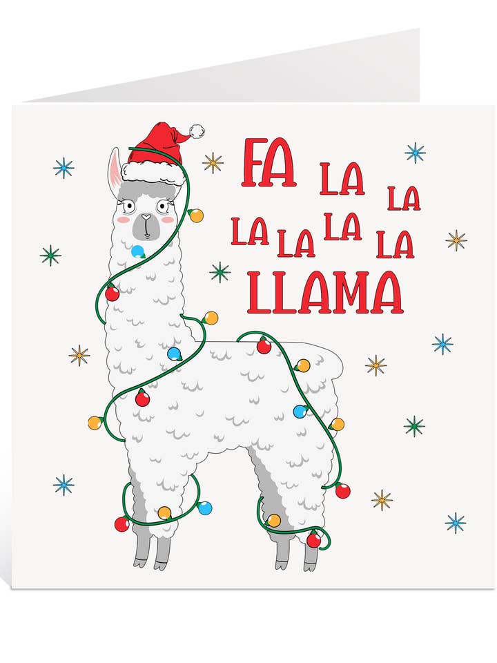 Llama Christmas Card for wholesale by Creationery