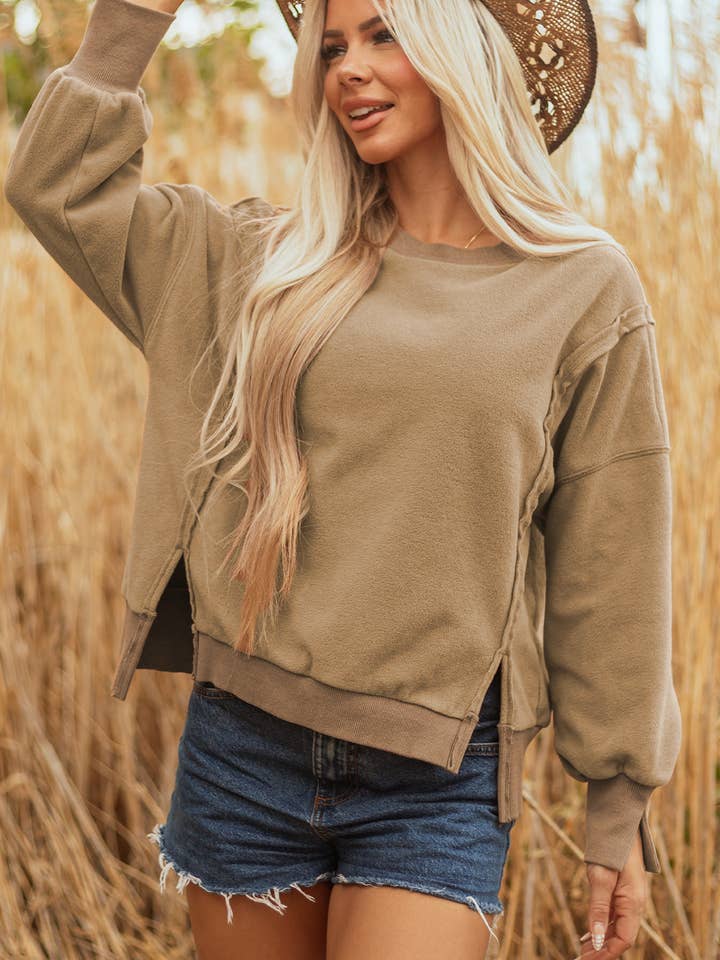 TatumFuzzy Sherpa Splicing Pullover Sweatshirt and other Purchase Wholesale sherpa pullover sweatshirt. Free Returns & Net 60 Terms on Faire trending on Faire.