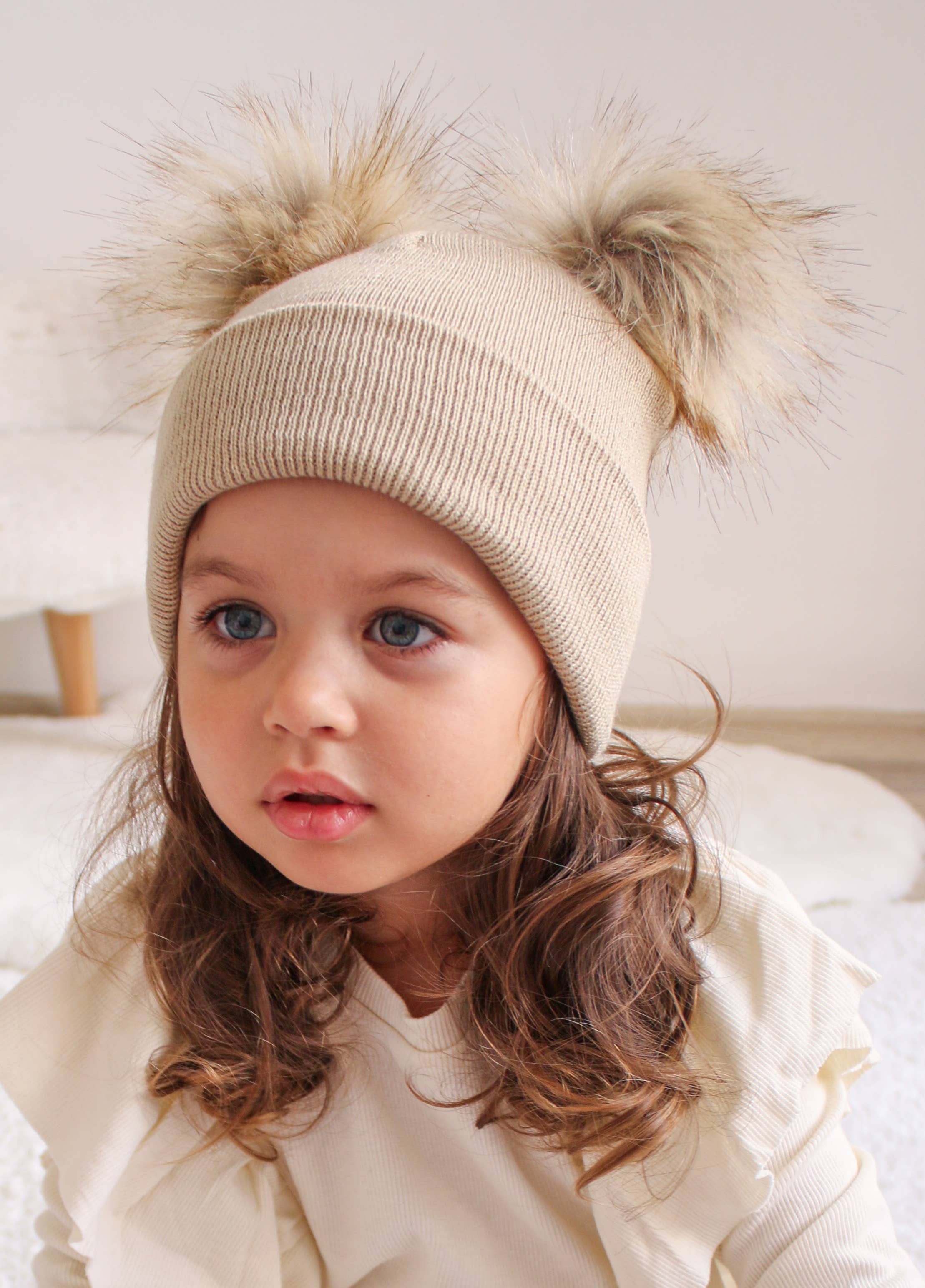 Himmelberg Baby - Wholesale Beanie - Kids - Beige Pom Pom Baby/Kid's Beanie, Newborn to 8 Years, Unisex20