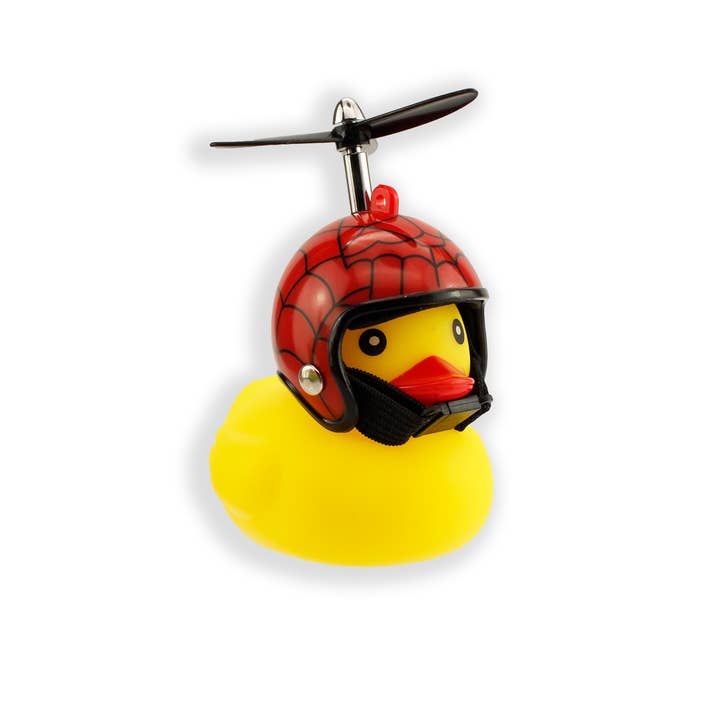Bicycle rubber duck with Spider helmet for wholesale by MAGS