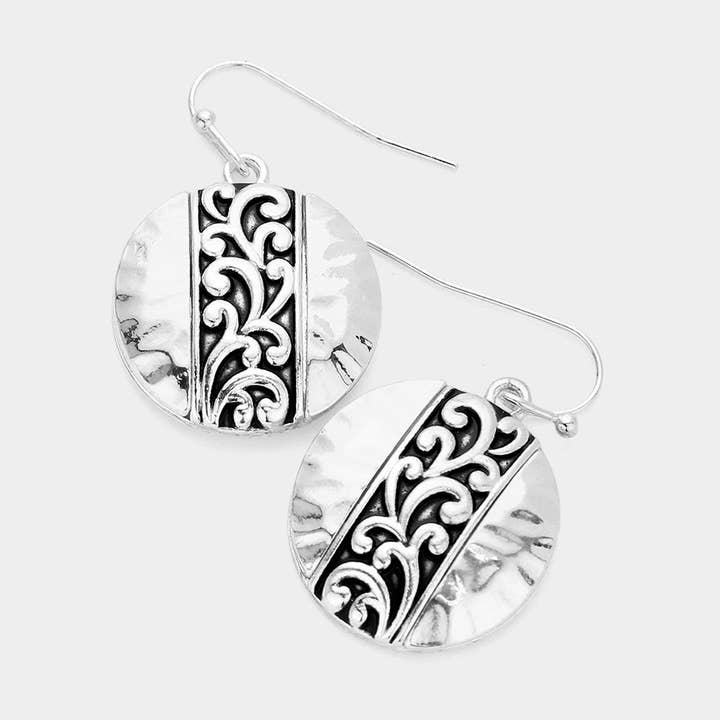 Antike gehämmerte Metall-Filigran-Scheiben-Ohrringe für den Großhandel von Sensibling Corp.