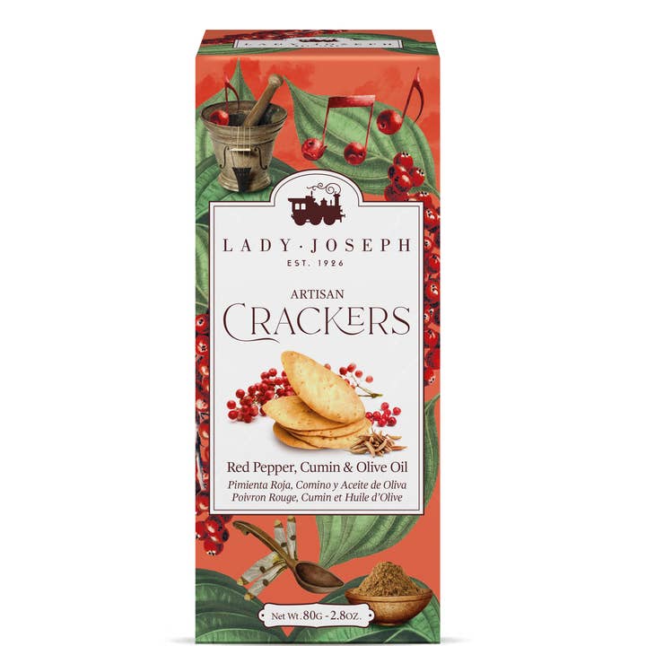 Lady Joseph - Wholesale Crackers - Crackers with Pink Pepper, Cumin & Olive Oil (snack cracker)