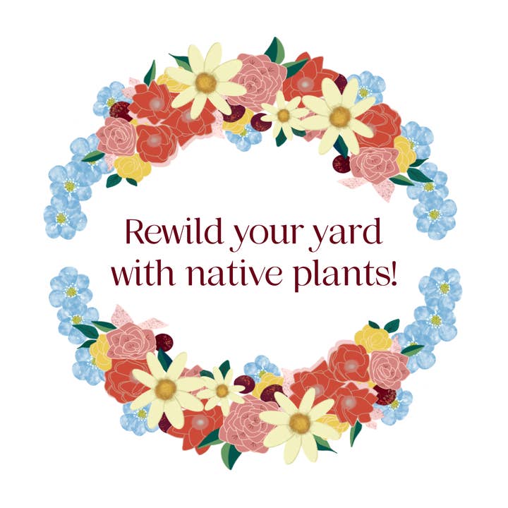 3 ”Rewild Your Yard klistermärke för wholesale av Longwill Designs