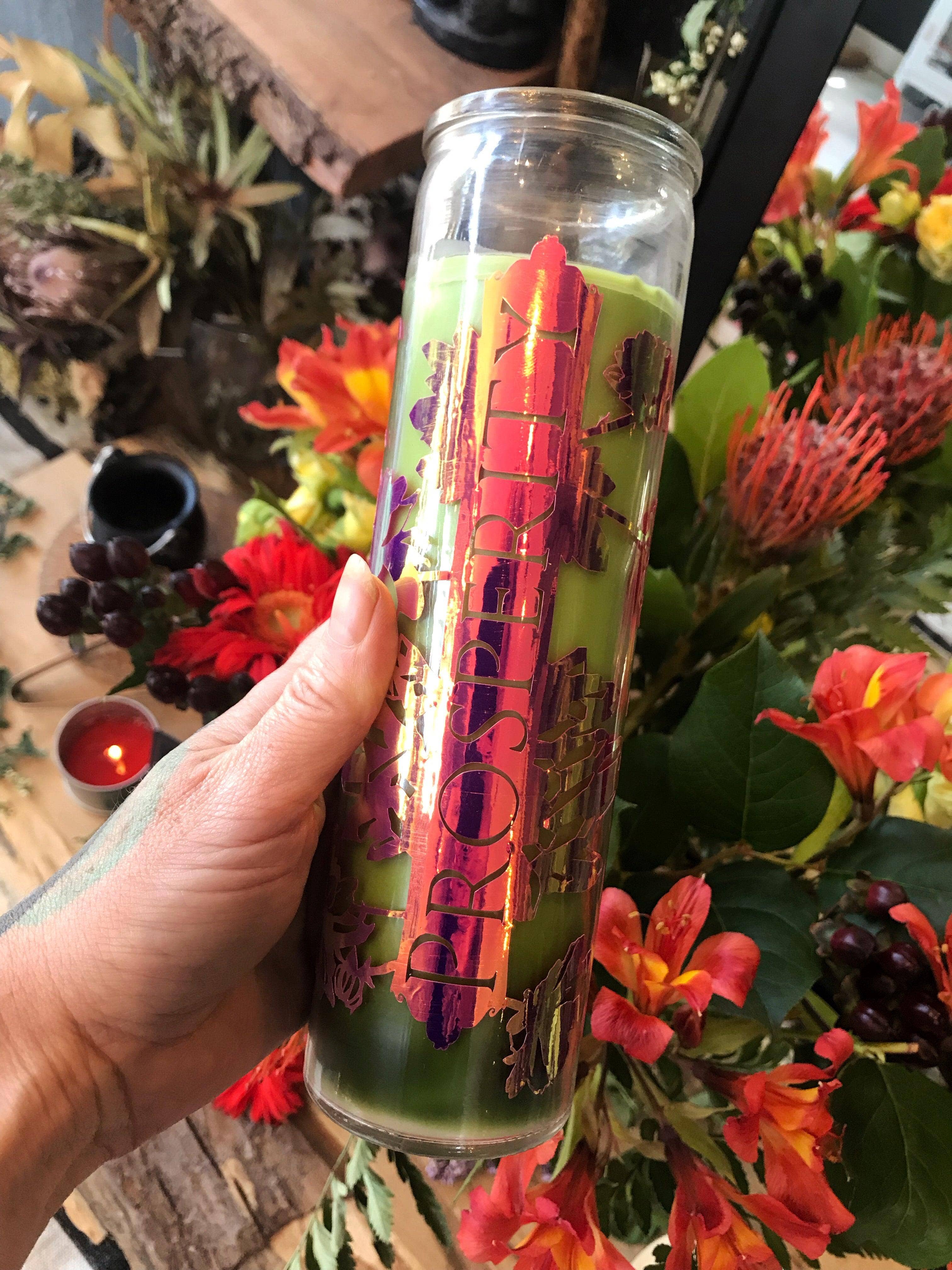 Prosperity Green Seven Day Candle - (Prosperity) Awakening Series for wholesale on Faire1